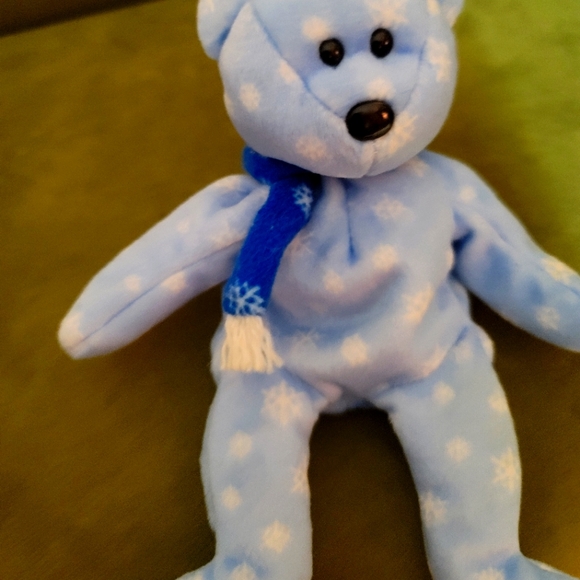 Ty Beanie Baby 1999 Holiday Teddy Bear - Blue & White Size 9" *Missing Ty Tag * - Picture 5 of 6